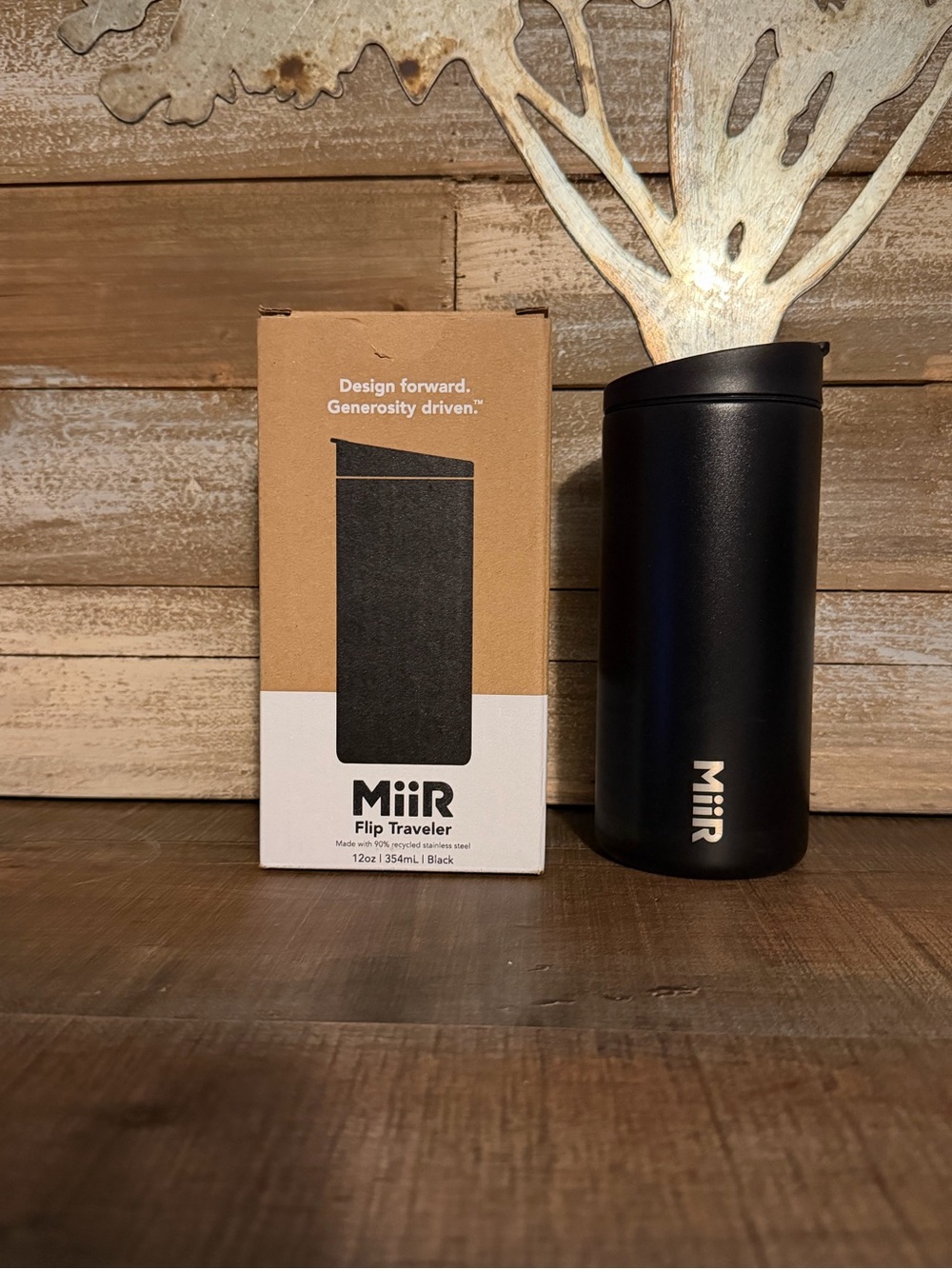MiiR Black Flip Traveler 12oz Insulated Bottle